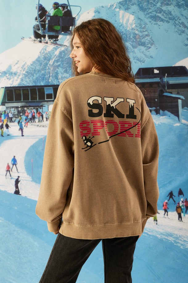 BIG WAVE - 스웻셔츠 - [BIG WAVE] SKI SPORT SWEATSHIRT (HARVEST GOLD)