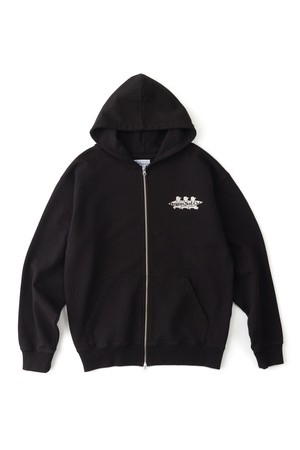 [BIG WAVE] PENGUIN SURF CLUB HOODIE ZIP-UP (JET BLACK)