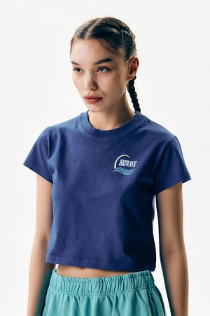 [BIG WAVE] BIGWAVE MART CROPPED T-SHIRT (SURF THE WEB)