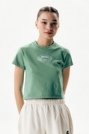 [BIG WAVE] BIGWAVE STICKY CROPPED T-SHIRT (CLASSIC GREEN)