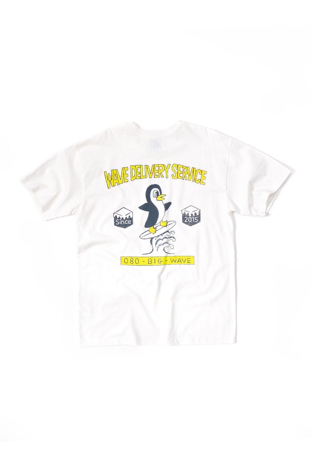 BIG WAVE - 반팔티셔츠 - [BIG WAVE] WAVE DELIVERY SERVICE T-SHIRT (OFF WHITE)