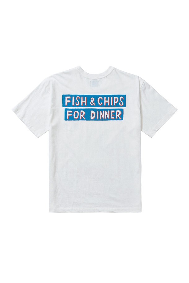 BIG WAVE - 반팔티셔츠 - [BIG WAVE] FISH & CHIPS TEE (OFF WHITE)