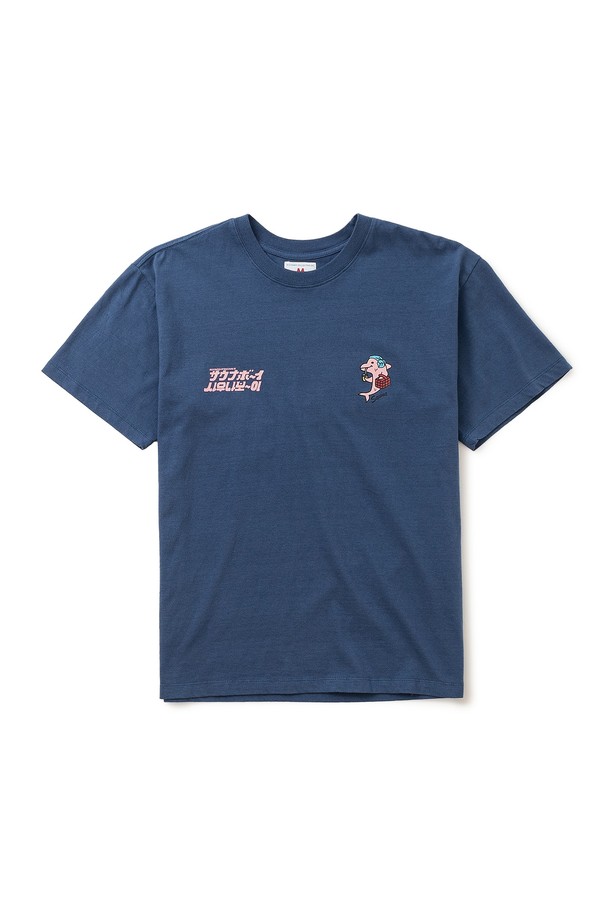 BIG WAVE - 반팔티셔츠 - [BIG WAVE] BOO BOO 찜질방 TEE (INDIGO BLUE)