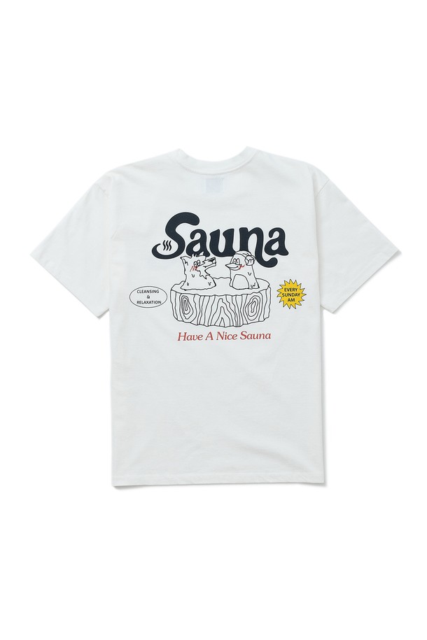 BIG WAVE - 반팔티셔츠 - [BIG WAVE] HAVE A NICE SAUNA TEE (OFF WHITE)