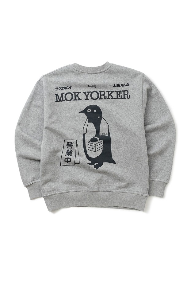 BIG WAVE - 긴팔티셔츠 - [BIG WAVE] MOK YORKER SWEATSHIRT (SPORTS GREY)