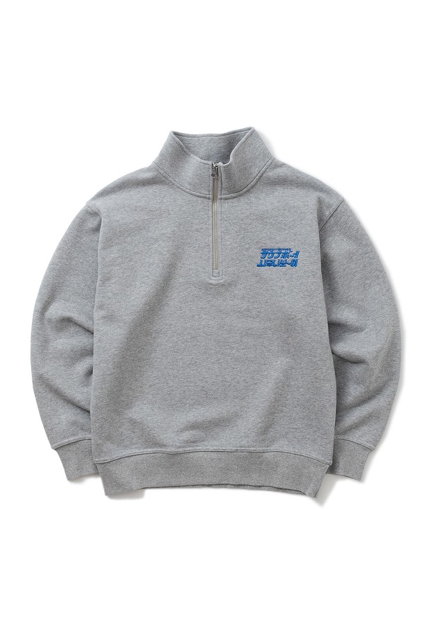 BIG WAVE - 긴팔티셔츠 - [BIG WAVE] SAUNABOY LOGO TYPE HALF-ZIP (SPORTS GREY)