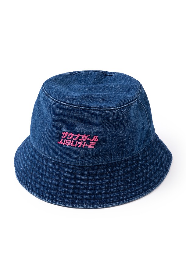 BIG WAVE - 모자 - [BIG WAVE] GIRL LOGO BUCKET HAT (DENIM)