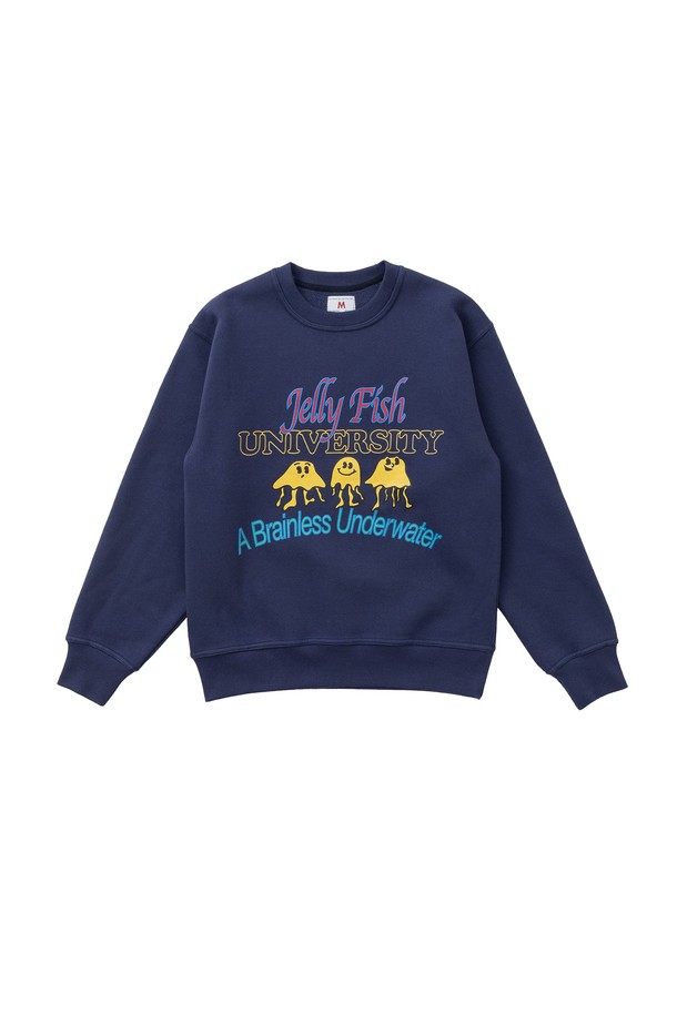 BIG WAVE - 스웨트셔츠 - [BIG WAVE] JELLY FISH UNIV SWEATSHIRTS (LAVENDER)