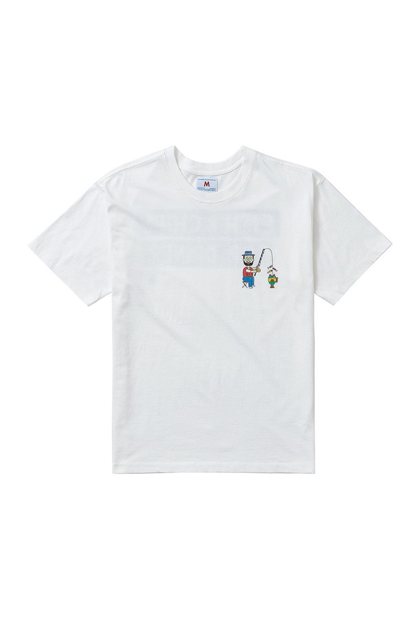 BIG WAVE - 반팔티셔츠 - [BIG WAVE] FISH & CHIPS TEE (OFF WHITE)