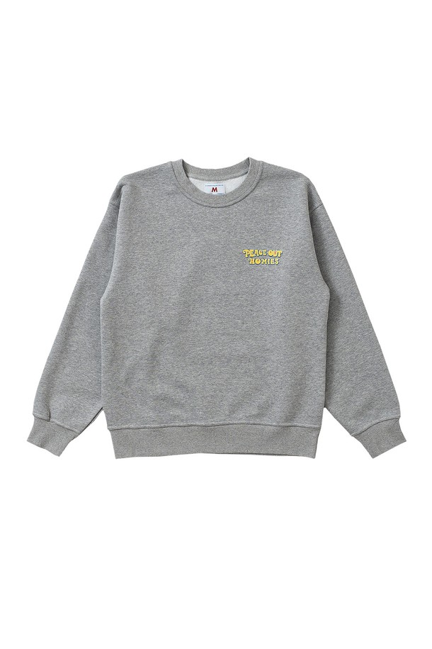 BIG WAVE - 스웨트셔츠 - [BIG WAVE] PEACE OUT HOMIES SWEATSHIRT (SOFT MELANGE)