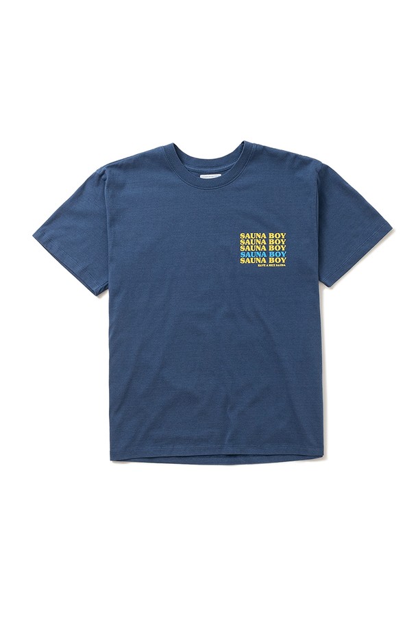 BIG WAVE - 반팔티셔츠 - [BIG WAVE] SAUNA RULES TEE (INDIGO BLUE)