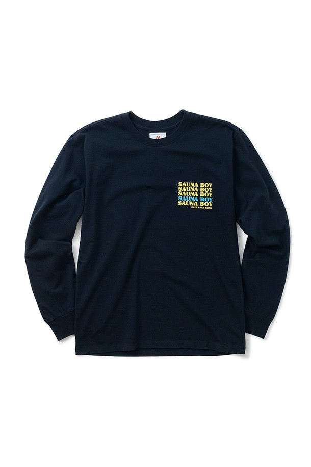 BIG WAVE - 긴팔티셔츠 - [BIG WAVE] SAUNA RULES L/S TEE (ATHLETIC NAVY)