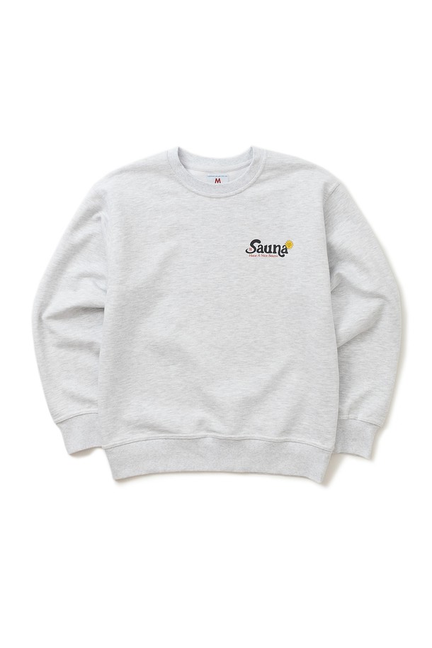 BIG WAVE - 긴팔티셔츠 - [BIG WAVE] HAVE A NICE SAUNA SWEATSHIRT (WHITE MELANGE)