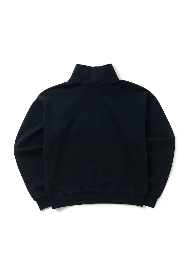 BIG WAVE - 스웻셔츠 - [BIG WAVE] SAUNAGIRL LOGO TYPE HALF-ZIP (FOR WOMEN) (ATHLETIC NAVY)