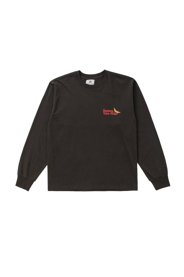 BIG WAVE - 긴팔티셔츠 - [BIG WAVE] BANANA TUBE RIDER LOGO LS TEE (WARM SLATE)