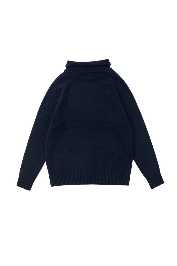 BIG WAVE - 스웨터 - [BIG WAVE] HAWAII AUTHENTIC LOGO MOK KNIT (INDIGO)