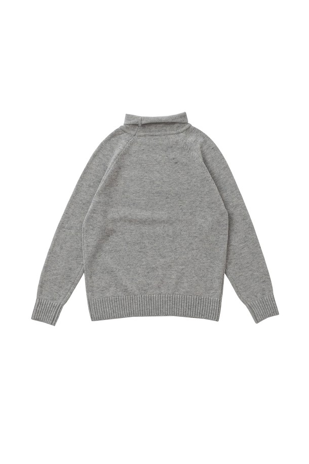 BIG WAVE - 스웨터 - [BIG WAVE] HAWAII AUTHENTIC LOGO MOK KNIT (WARM GRAY)