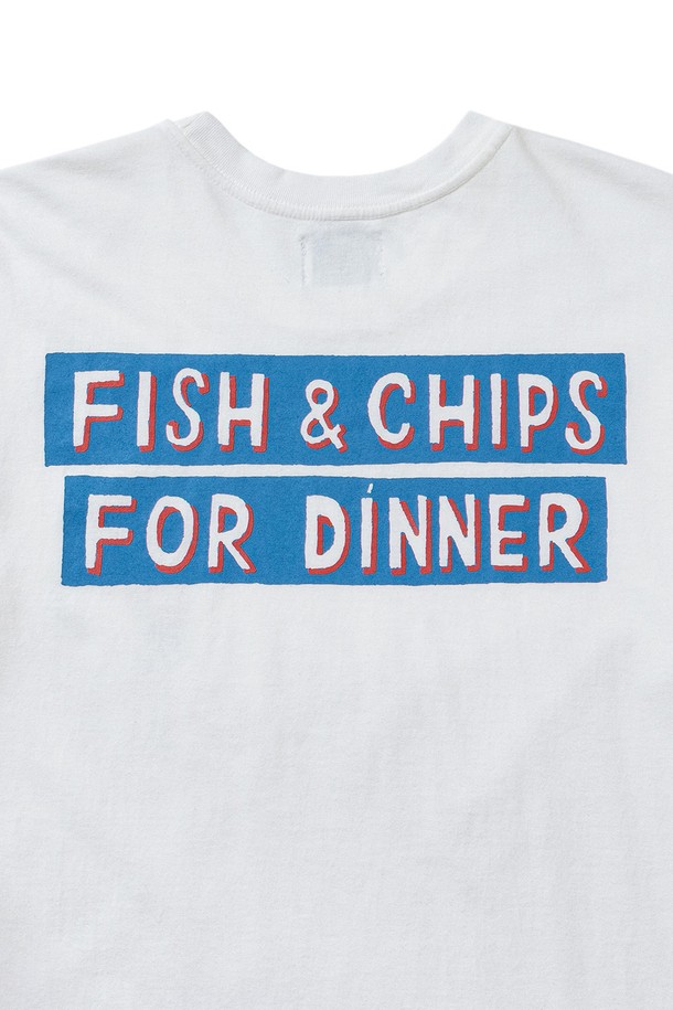 BIG WAVE - 반팔티셔츠 - [BIG WAVE] FISH & CHIPS TEE (OFF WHITE)