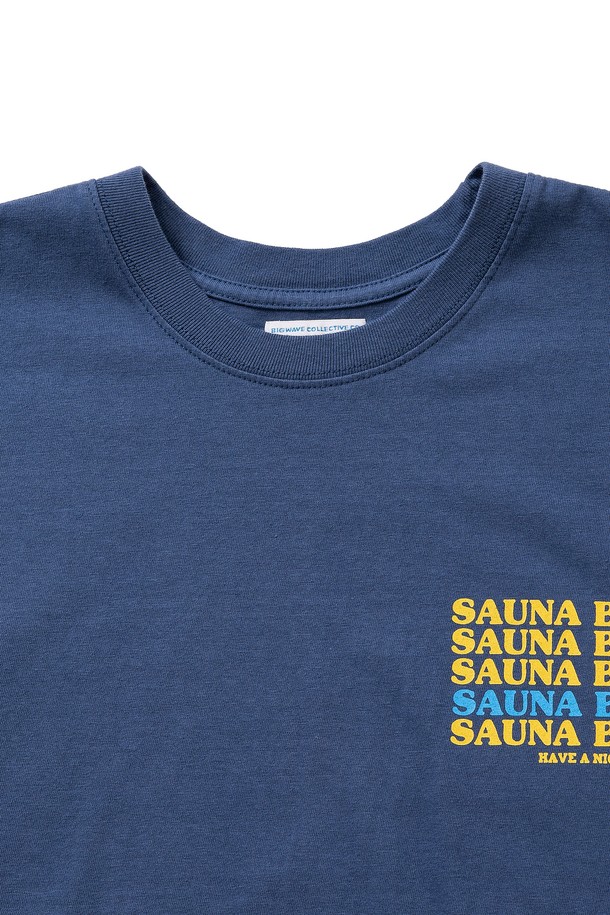 BIG WAVE - 반팔티셔츠 - [BIG WAVE] SAUNA RULES TEE (INDIGO BLUE)