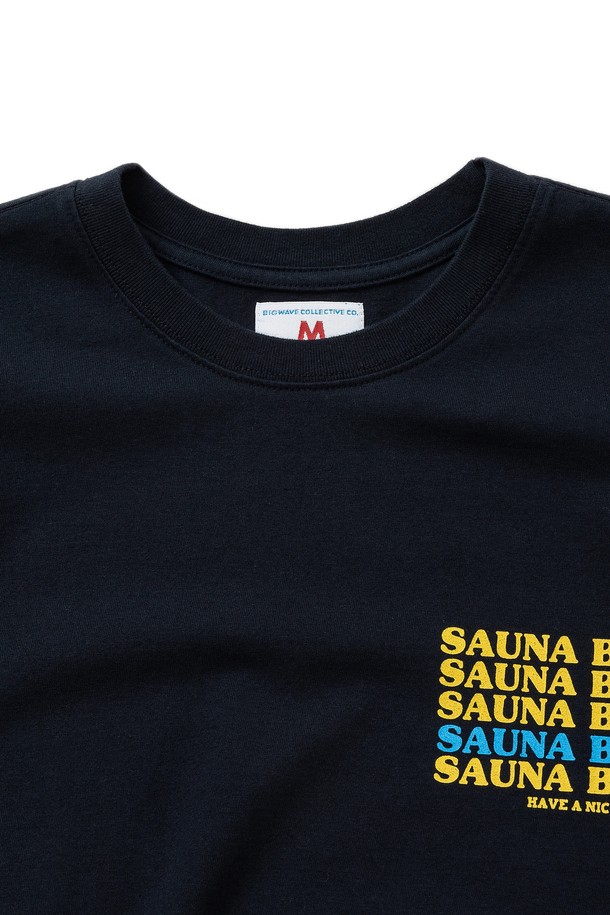 BIG WAVE - 긴팔티셔츠 - [BIG WAVE] SAUNA RULES L/S TEE (ATHLETIC NAVY)