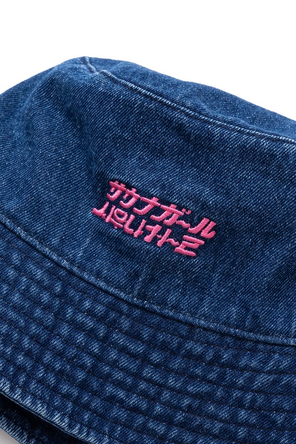 BIG WAVE - 모자 - [BIG WAVE] GIRL LOGO BUCKET HAT (DENIM)