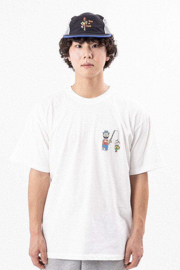 BIG WAVE - 반팔티셔츠 - [BIG WAVE] FISH & CHIPS TEE (OFF WHITE)