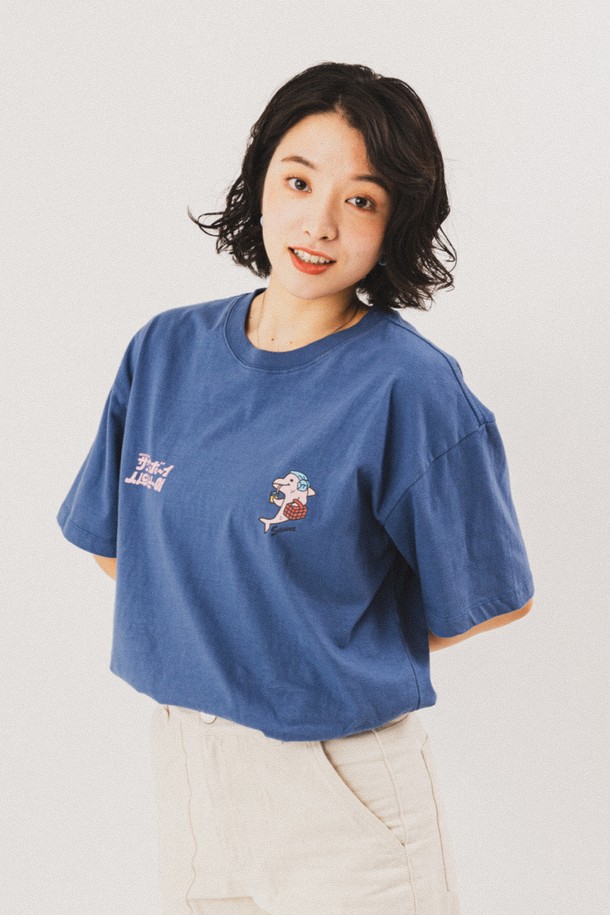 BIG WAVE - 반팔티셔츠 - [BIG WAVE] BOO BOO 찜질방 TEE (INDIGO BLUE)