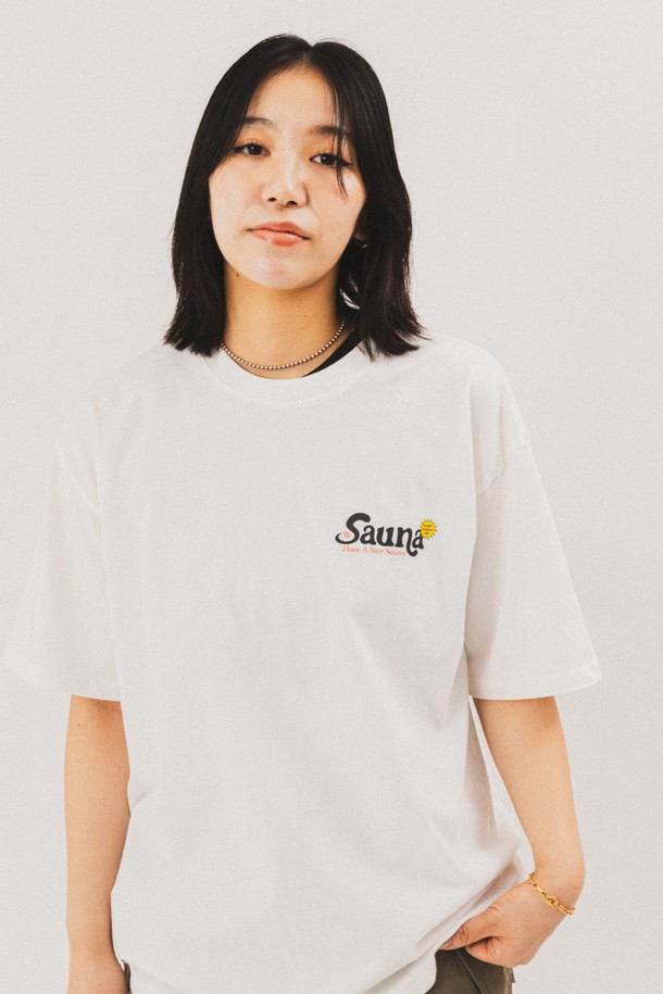 BIG WAVE - 반팔티셔츠 - [BIG WAVE] HAVE A NICE SAUNA TEE (OFF WHITE)