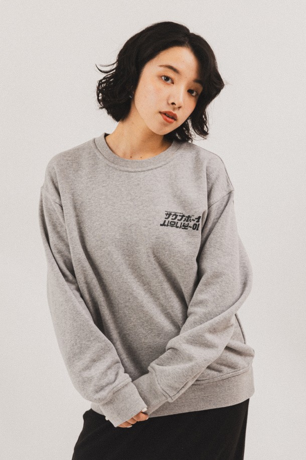 BIG WAVE - 긴팔티셔츠 - [BIG WAVE] MOK YORKER SWEATSHIRT (SPORTS GREY)