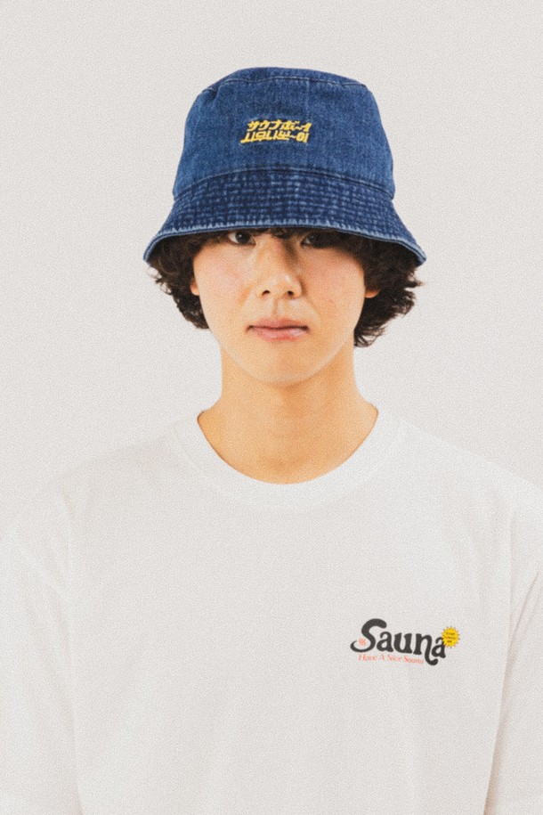 BIG WAVE - 모자 - [BIG WAVE] BOY LOGO BUCKET HAT (DENIM)