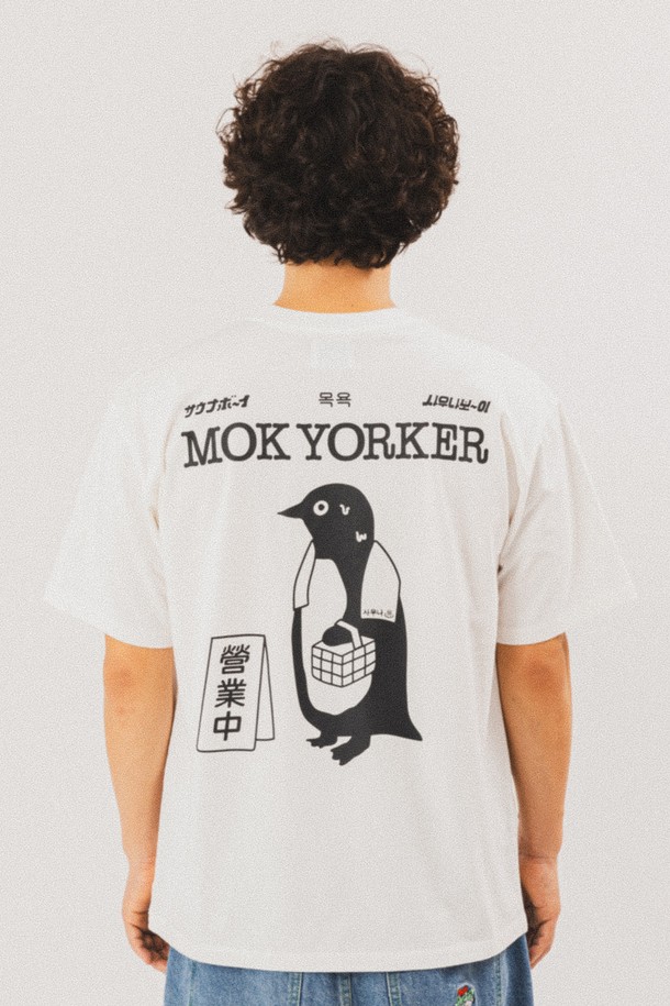 BIG WAVE - 반팔티셔츠 - [BIG WAVE] MOK YORKER TEE  (OFF WHITE)