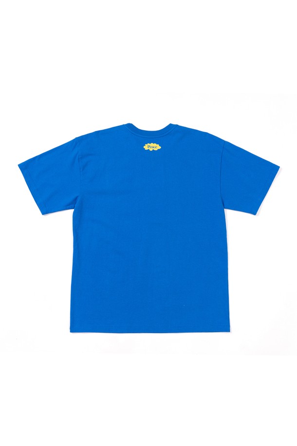 BIG WAVE - 반팔티셔츠 - FLOWER RUN PEACE RUN TEE (DEEP BLUE)