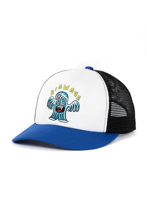 [BIG WAVE] WAVE MAN TRUCKER HAT (WHITE / BLUE)