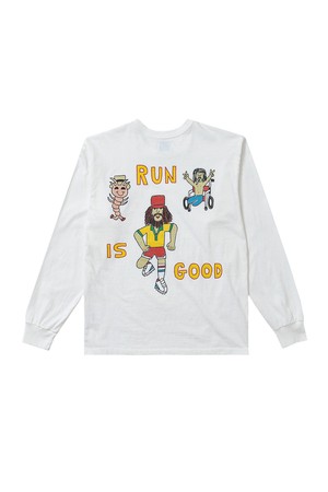 [BIG WAVE] RUN IS GOOD L/S TEE (OFF WHITE)