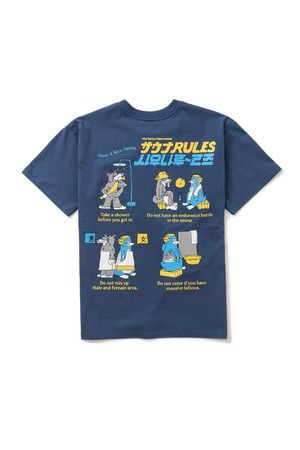 [BIG WAVE] SAUNA RULES TEE (INDIGO BLUE)