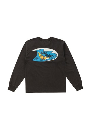 [BIG WAVE] BANANA TUBE RIDER LOGO LS TEE (WARM SLATE)