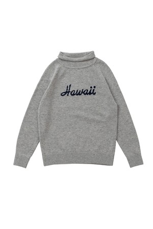 [BIG WAVE] HAWAII AUTHENTIC LOGO MOK KNIT (WARM GRAY)