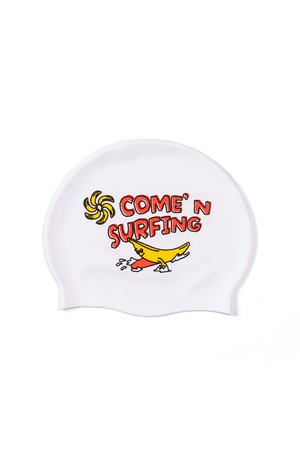 COME'N SURFING SWIM CAP (POOL WHITE)