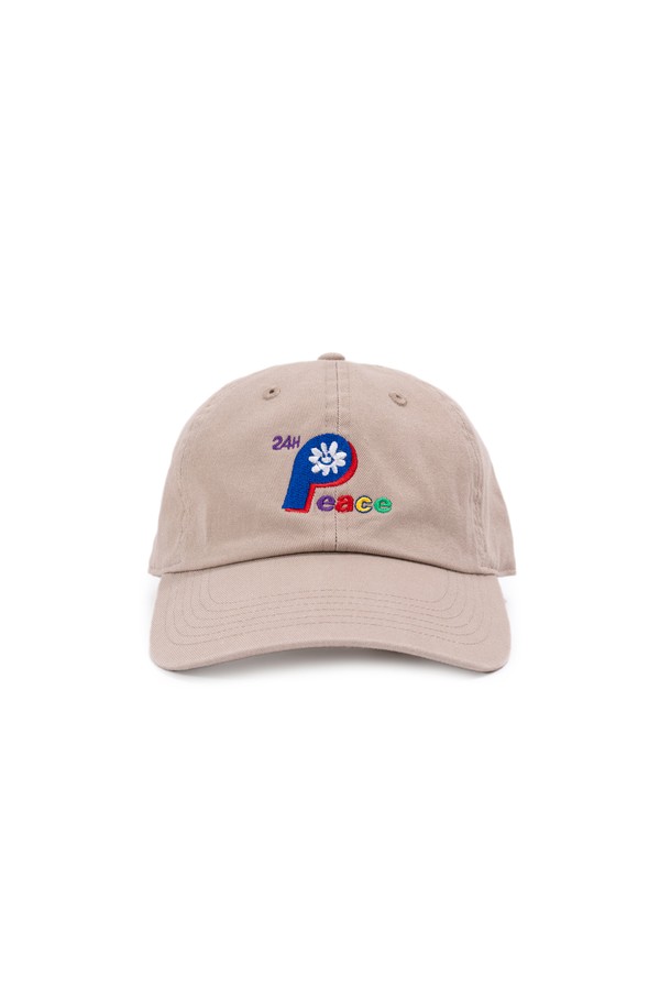 BIG WAVE - 모자 - [BIG WAVE] 24H PEACE SMILE WASHED CAP (SAND KHAKI)