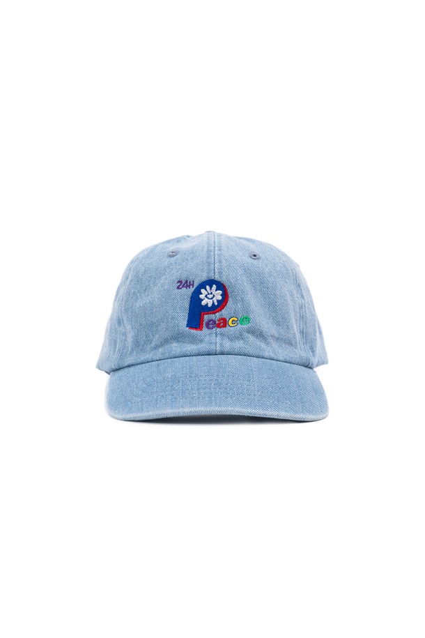 BIG WAVE - 모자 - [BIG WAVE] 24H PEACE SMILE WASHED CAP (SOFT DENIM)