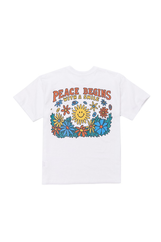 BIG WAVE - 반팔티셔츠 - [BIG WAVE] PEACE AGAIN TEE (OFF WHITE)