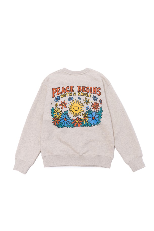 BIG WAVE - 스웨트셔츠 - [BIG WAVE] PEACE AGAIN SWEATSHIRT (OATMEAL HEATHER)