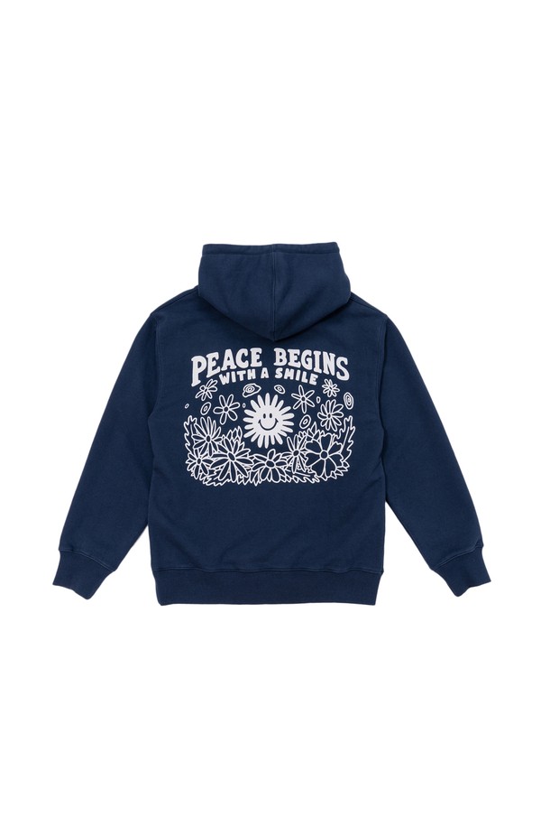 BIG WAVE - 후디 - [BIG WAVE] PEACE AGAIN HOODY (TEAL NAVY)