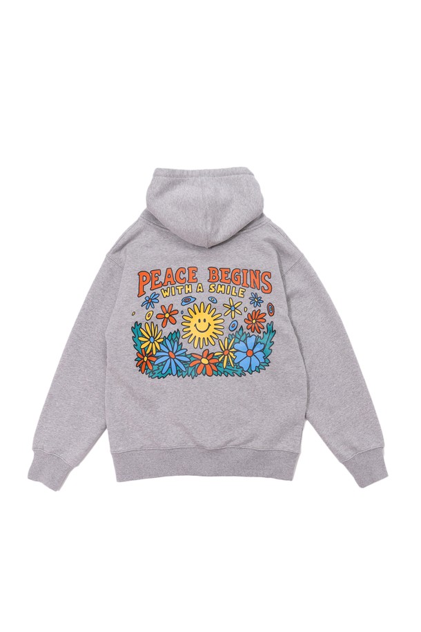 BIG WAVE - 후디 - [BIG WAVE] PEACE AGAIN 2-WAY ZIP (HEATHER GRAY