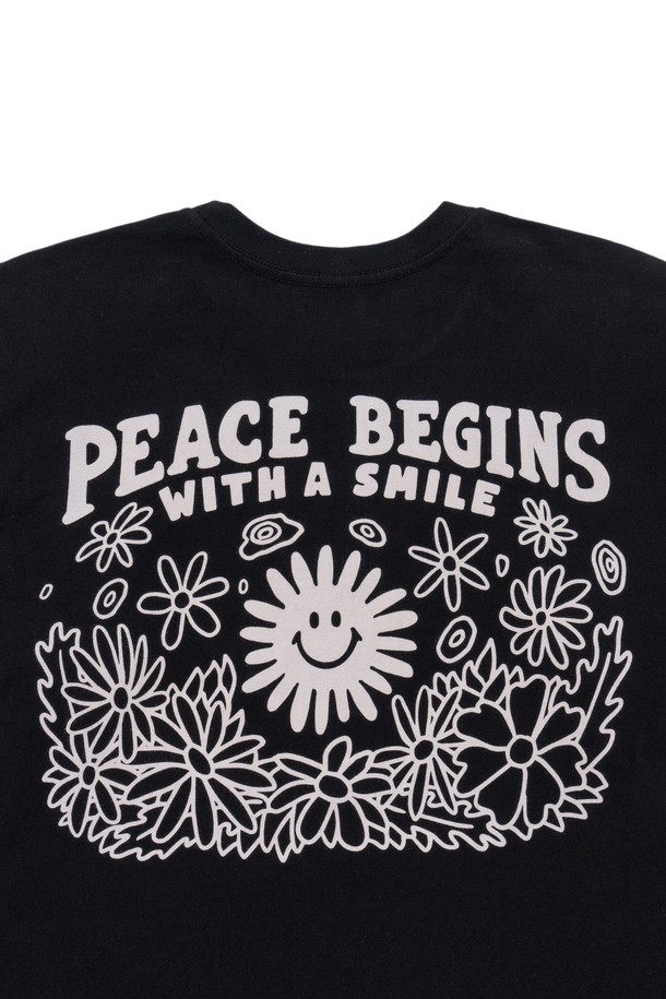 BIG WAVE - 긴팔티셔츠 - [BIG WAVE] PEACE AGAIN L/S TEE (JET BLACK)