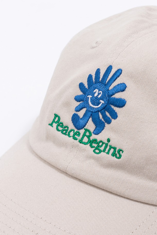 BIG WAVE - 모자 - [BIG WAVE] PEACE RUN WASHED CAP (PUTTY)