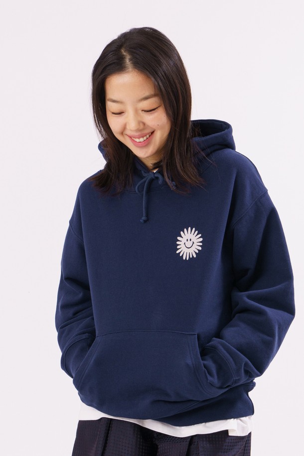 BIG WAVE - 후디 - [BIG WAVE] PEACE AGAIN HOODY (TEAL NAVY)