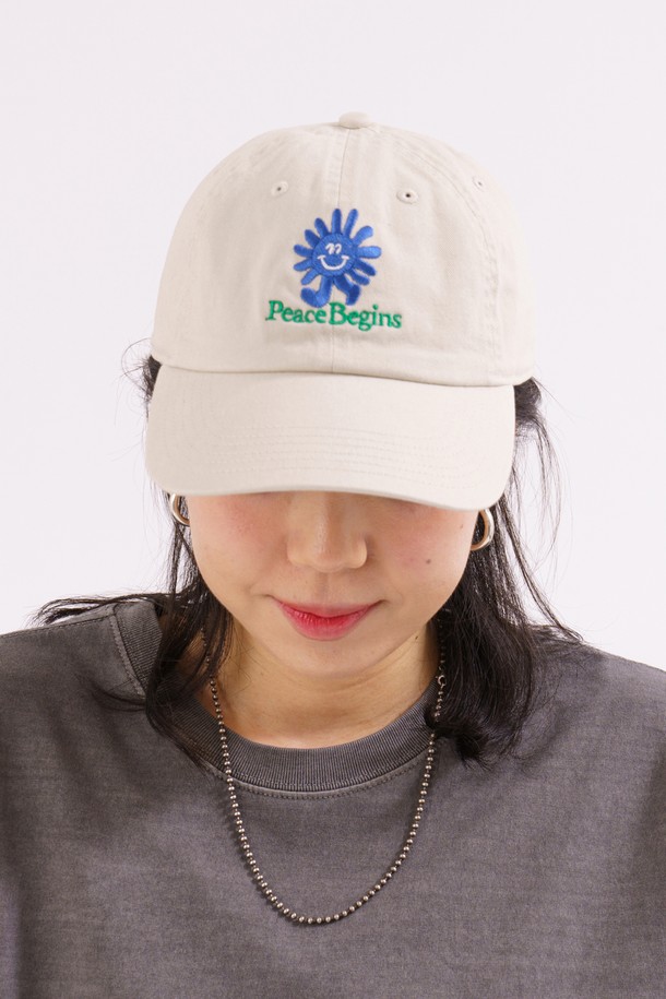 BIG WAVE - 모자 - [BIG WAVE] PEACE RUN WASHED CAP (PUTTY)