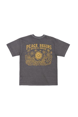 [BIG WAVE] PEACE AGAIN PIGMENT TEE (LIGHT SLATE)