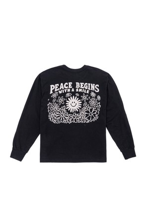 [BIG WAVE] PEACE AGAIN L/S TEE (JET BLACK)